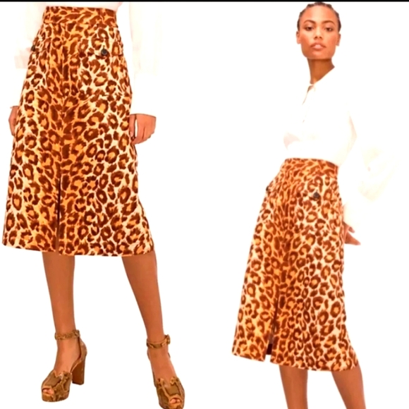 Kate Spade Panthera Leopard Canvas Skirt - Picture 1 of 6